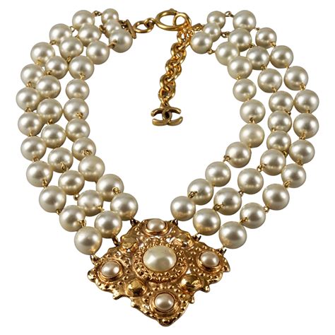 chanel pearl and diamond necklace|Chanel pearl necklace price list.